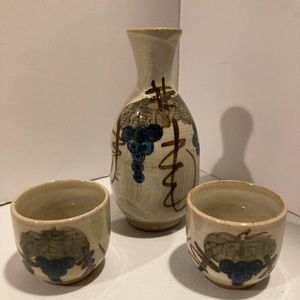 Sake set two cups